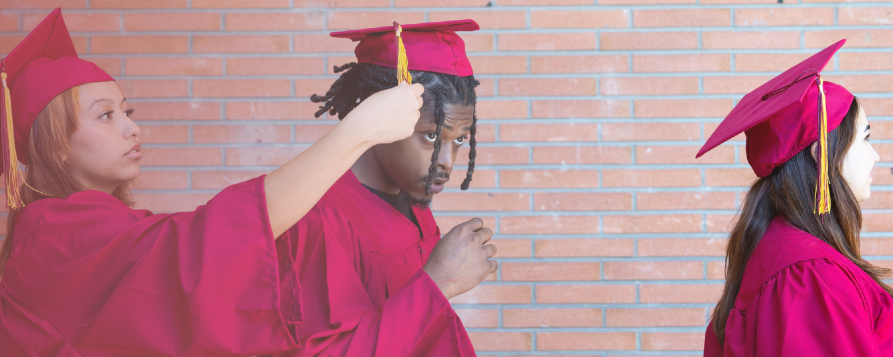Students in graduation caps