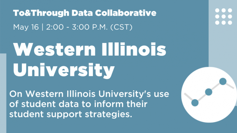 light blue background with white letters and accent advertising data collaborative with Western Illinois University 